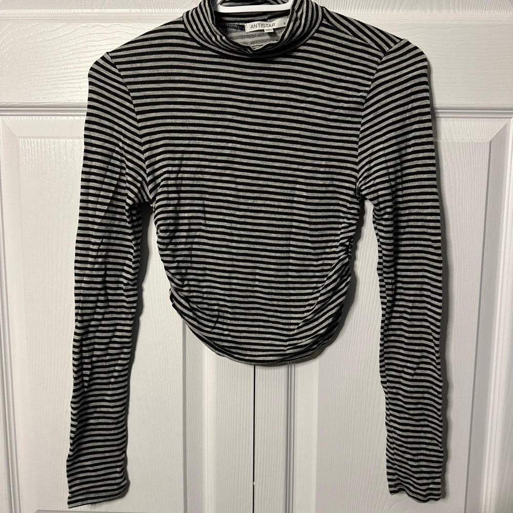Black and White Striped Long Sleeve Top